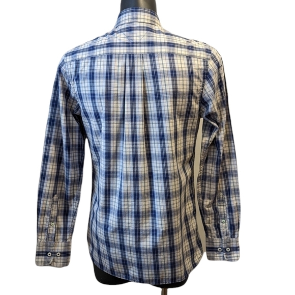 TOMMY Hilfiger blue plaid button down shirt small - Picture 5 of 10